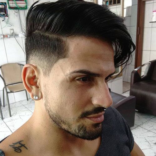 Textured Comb Over with High Fade and Beard